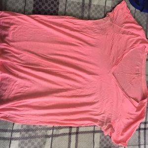 Pink coral v-neck shirt